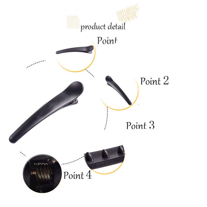 Suoirblss 12PCS Matte Black Plastic Metal Alligator Hair Clips Professional Hairdressing Salon Hair Barrettes Duck Bill Teeth Non Slip Clips for Hair Styling and Sectioning (Length -3in) - Image 4